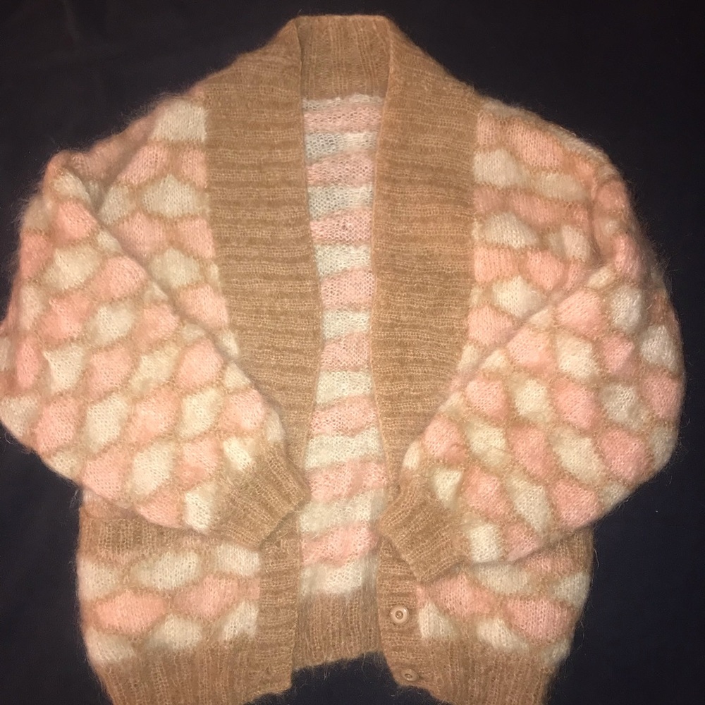 Beautiful Mohair Wool Vintage Cardigan Sweater L